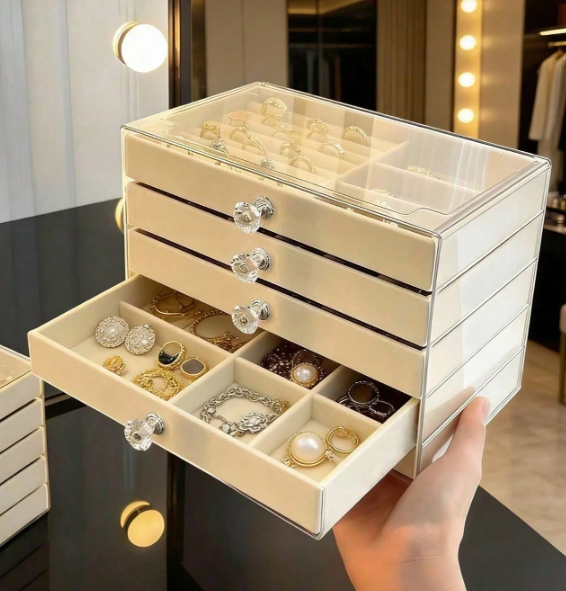 Jewelry Storage Box With Drawers